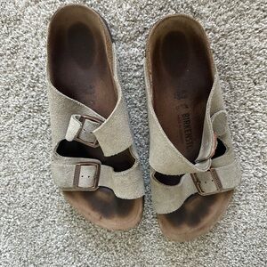 Birkenstock suede tan sandals